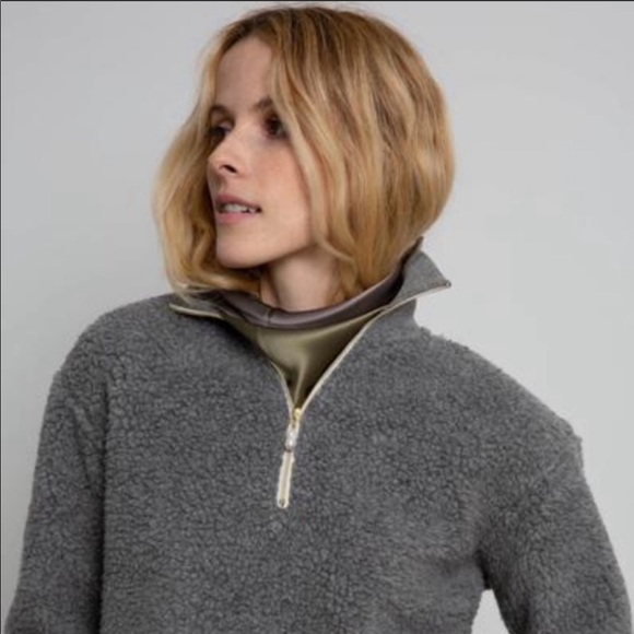 Donni grey sherpa with pearl zipper charm - Picture 3 of 5